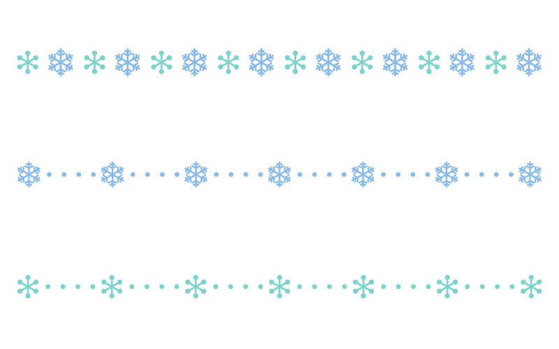 雪の結晶の罫線イラスト 無料の線 ライン素材 飾り罫線イラスト Com