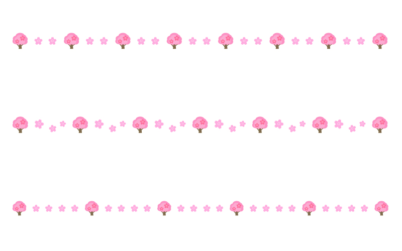 桜の木の罫線イラスト02 無料の線 ライン素材 飾り罫線イラスト Com